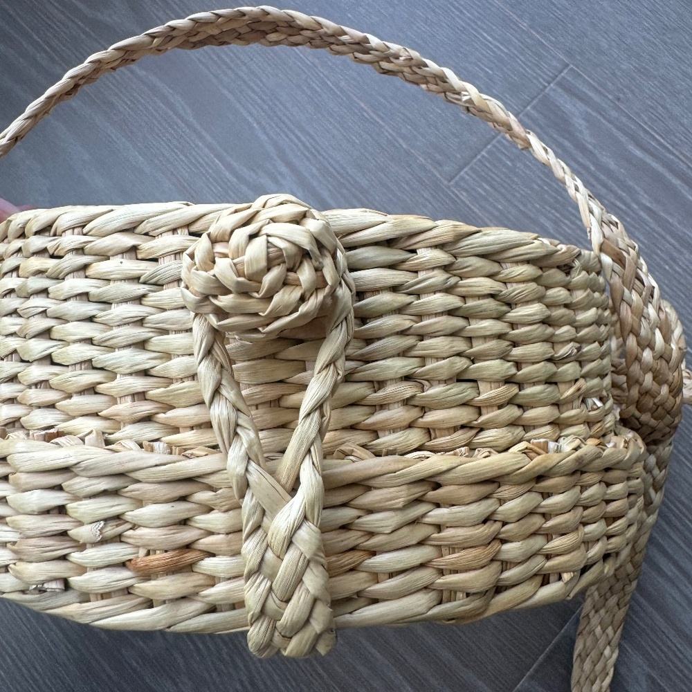 Round Raffia Summer Bag - Picture 4 of 5